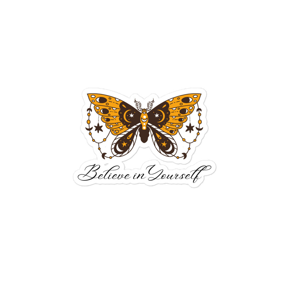 Believe Butterfly White Sticker