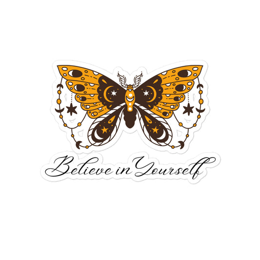 Believe Butterfly White Sticker